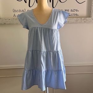 Mi Amor Women’s Medium Mini Dress- blue and white